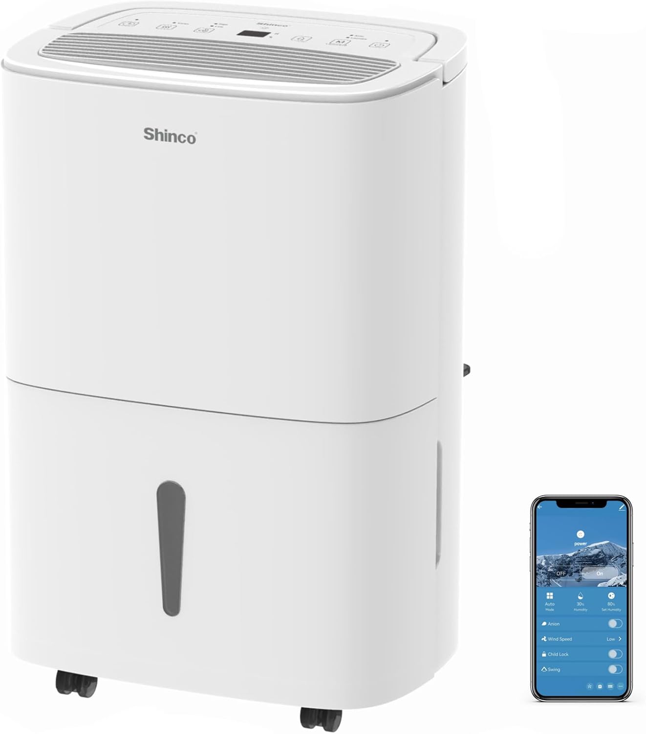 Shinco 30L per day smart dehumidifier and air purifier